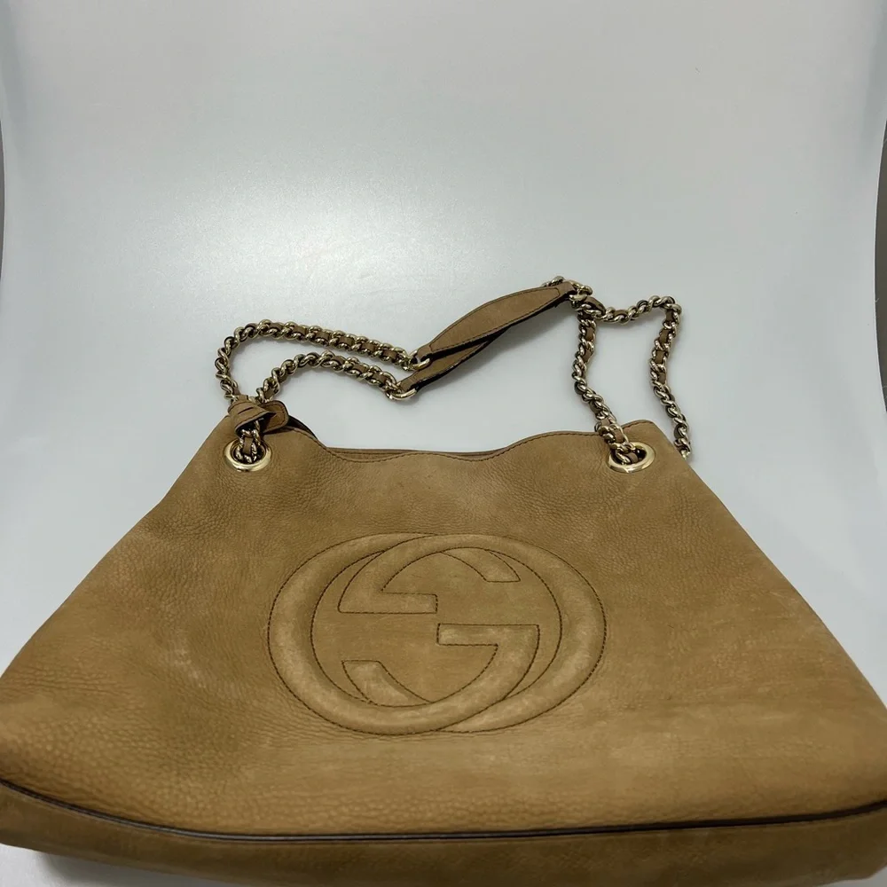 Gucci Soho Chain Logo Tote Bag Brown - Picture 3 of 10
